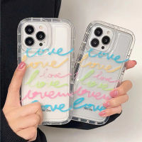 For IPhone 13 Pro Max IPhone Case Thickened TPU Soft Case Clear Case Airbag Shockproof Colourful Love Compatible with For 11 Pro Max