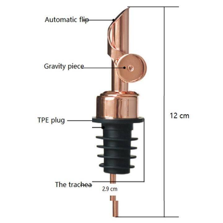 4pcs-stainless-steel-bottle-automatic-open-cap-trachea-weighted-pourer-wine-pourer-food-a