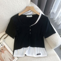 Black T Shirt Women Short Sleeve Cotton Tshirt Round Neck Casual Korean Tops Summer Tee