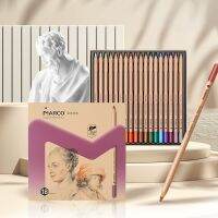 Lele Pencil】มาร์โก้18ดินสอถ่านคอลเลอร์มืออาชีพ,ชุดวาดรูปโทนสีผิวสีพาสเทลและชอล์กดินสอกราไฟท์ในกล่องเพื่อการแรเงาที่เหนือกว่า