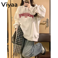 Viyaa เสื้อกันหนาว เสื้อแขนยาวผญ เสื้อเเขนยาว สไตล์เกาหลี ใหม่ กราฟฟิตี้ เสื้อแขนยาวฮูด เสื้อกันหนาวมีฮู้ด 2023 ใหม่ WWY2390VPM 37Z230914