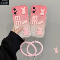 AnDyH New Design For OPPO Realme 9i 4G Case 3D Cute Bear+Solid Color Bracelet Fashion Premium Gradient Soft Phone Case Silicone Shockproof Casing Protective Back Cover