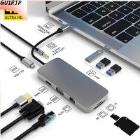 GUIRJP แท่นวางมือถือ USB 3.0 PD ชาร์จ USB C ฮับ Type-C Splitter 4K HDMI