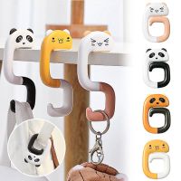 Portable Handbag Hooks Cute Animal Shape Bag Hanger Foldable Purse Holder Hanging Desktop Hook Panda Raccoon Schoolbag Hangers Picture Hangers Hooks