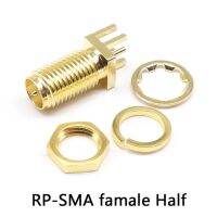 อะแดปเตอร์ Rp-Sma ตัวเมีย16.5สายเสียบมม. สำหรับบัดกรีขอบ Pcb ขั้วต่อปลั๊กทองแดง Rf ตรงตัวยึดเข้ามุมขวา5ชิ้น