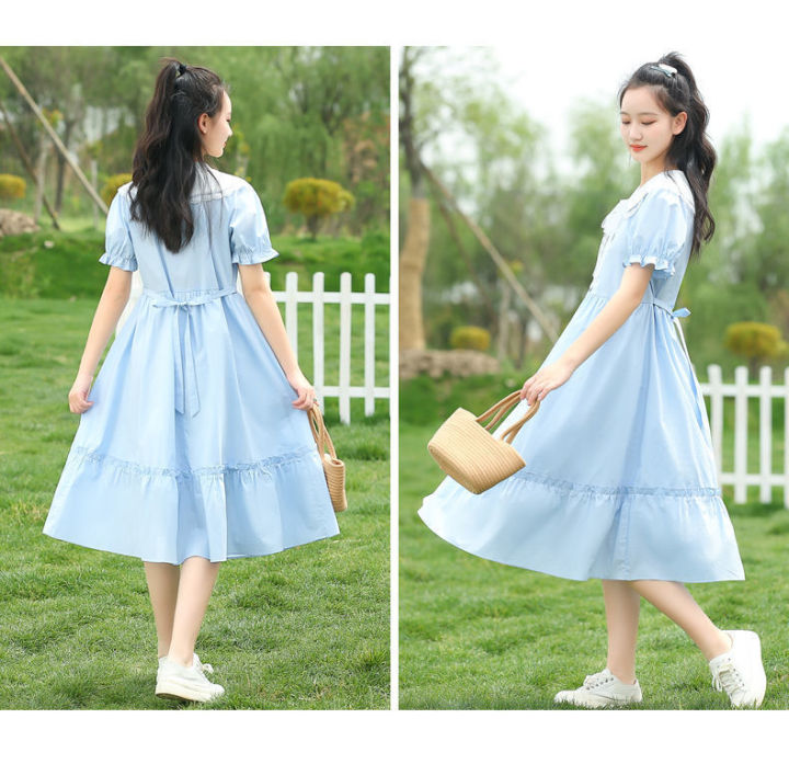 2023 Summer Dress Student Fashion Girls Dresses for Kids Clothes