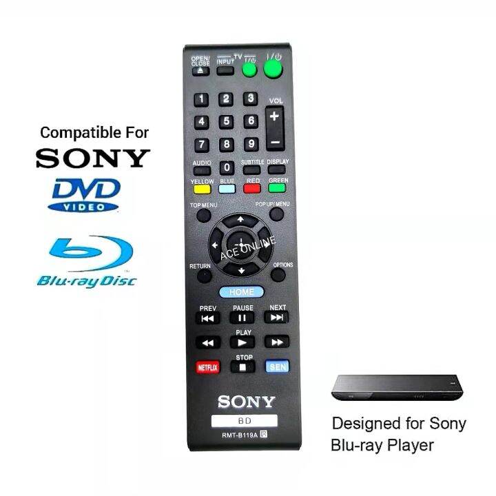 SONY DVD Blu Ray Player Remote Controller (RMTB119A) For BDPBX59 BDP
