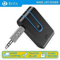 Brifit รถตัวรับสัญญาณบลูทูธ5.0เครื่องส่งสัญญาณไร้สาย3.5มม.AUX Jack Audio เครื่องรับสัญญาณเพลงพร้อมไมโครโฟนแฮนด์ฟรีปรับปริมาณ