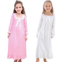 【YP】 Roupa da menina do bebê princesa camisola de manga longa camisas dormir pijamas vestido natal crianças por 3-12 anos