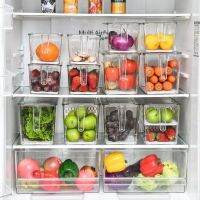 Fridge Storage Bin Portable Vegetable Storage Container Fruit Drawer Organiser Case Meat Storage Lid Bin Egg Divider Clear Box