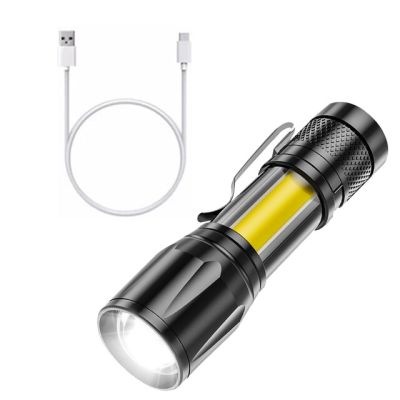 ไฟฉายไฟ LED ขนาดเล็กพกพาชาร์จจาก USB ชาร์จไฟได้,ไฟฉายโคมไฟ EDC ทรงพลังสำหรับตั้งแคมป์กันน้ำระยะไกลกำลังสูง