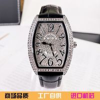 Barrel-shaped diamond-encrusted womens watch net red vibrato with the same style fashion digital belt men and women neutral waterproof quartz