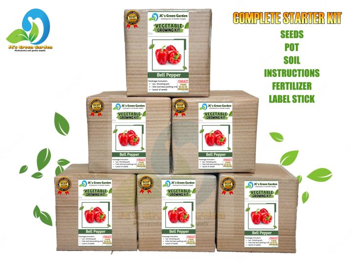 BELL PEPPER GROWING KIT READY TO PACKAGE/POT/SOIL/SEEDS