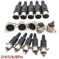 1Set DIN Connector 3/4/5/6/8Pin DIN Male Plug with Plastic Handle Female Socket Chassis Panel Mount Audio Soldering Wire Adapter