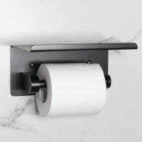 Toilet Paper Holder Stick on Toilet Paper Holder with Smart Phones Shelf 2 Pieces Towel Robe Hooks Rustproof Roll Holder Toilet Roll Holders