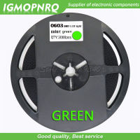 1REEL 4000PCS 0603 SMD LED ไดโอดสีเขียวไฟ LED igmopnrq