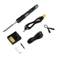 SQ-D60B Pro 65W Electric Soldering Iron 400 ℃ Thermostatic Adjustable Soldering Iron PD3.0 Outdoor Repair Welding Tool New Black PC+Metal