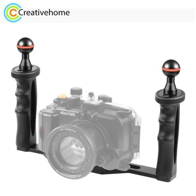 PULUZ Dual Handles Underwater Tray Stabilizer For Camera Diving Housing Case Aluminium Alloy Mount With 1/4 Inch Screws