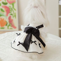 Dog Clothes Pet Supplies Wedding Suit Dress Pearl Black Bow Skirt Puppy Clothes Pomeranian Cat Princess Skirt Dog Dress Dresses