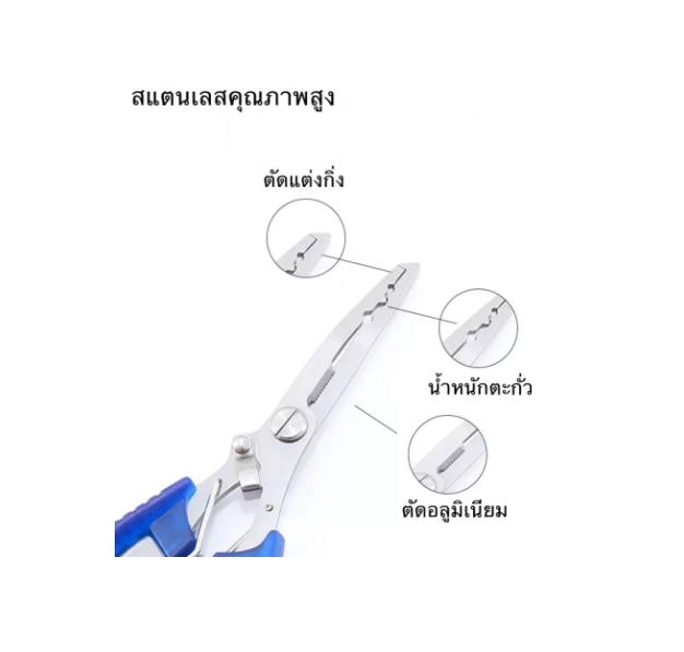 คีมตกปลาอเนกประสงค์-คีมปลดเบ็ด-คีมดึงเบ็ด-คีมแกะเบ็ด-คีมคีบปากปลาคีมตัดสายพีอีแข็งแรงทนทานทำจากเหล็กคุณภาพดีเยียม