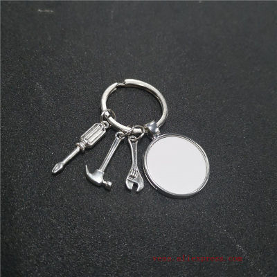 sublimation blank dad keychains key ring heat transfer printing blank diy materials 20pcslot