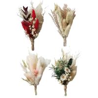 Dried Pressed Flowers Dried Flower Decor Bouquet Reusable Natural Reed Grass Decor Bouquet Boho Wedding Decorations for Birthday Cake Arrangements sweetie