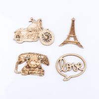 【YF】❉  Crafts Accessory Wood Decoration Scrapbookings Sewing Motorcycle letter Embellishment 35-45mm 16pcs