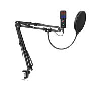 OKER MIC-2021 Microphone Condensor USB 7.1 RGB ไมค์โครโฟน (Black)