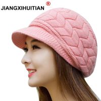 หมวก Beanies ถักฤดูหนาวของผู้หญิงหมวกฤดูหนาวสำหรับหมวกสุภาพสตรีเด็กผู้หญิงหมวกไม่มีปีกหมวกสตรีหมวกสแน็ปแบ็กสำหรับหมวกขนสัตว์ให้ความอบอุ่น2018