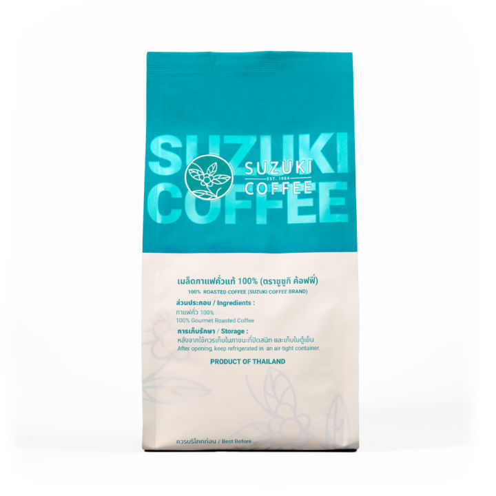 หอมกรุ่น-เข้มข้น-คล้ายช็อคโกแลต-suzuki-coffee-กาแฟสดคั่วเข้ม-premium-blend