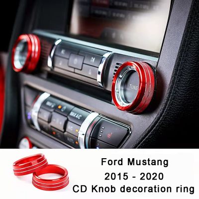 ♨◄ Aluminum alloy Center Console Air Conditioner Knob Headlight Adjust Knob Decorative Ring For Ford Mustang 2015 - 2020 Interior