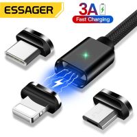 【Taotao Electronics】 Essager Magnetic USB C Cable สำหรับ iPhone 12 Samsung Redmi Fast Charging Micro Mobile Phone Magnet Type Data Wire Cord