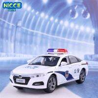 Nicce 1:32รถฮอนด้าแอคคอร์ดโมเดลตำรวจโมเดลรถหล่อขึ้นรูปด้วยเสียงและเบาของสะสมของเล่นสำหรับเด็ก F351ของขวัญเด็กชาย