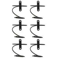 【CC】 Retail Pack of 6 Wall Mounted Wine Racks - Bottle Display Holder with Screws Metal Hanging Rack Organizer