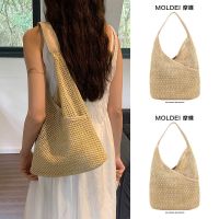 Summer summer large-capacity high-quality seaside beach woven bag women 2023 new hollow straw woven bag shoulder 【QYUE】