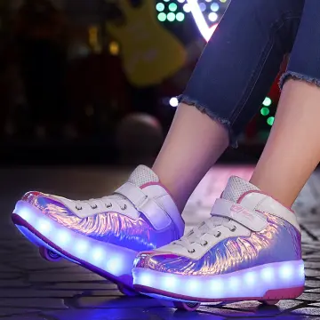 Audeban Unisex LED Shoes Light Up Sneakers for Girls Boys Roller Skate Shoes  Size 13C-6Y - Walmart.com