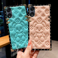 เคส YJD สำหรับ OPPO Reno8 T เคสโทรศัพท์หนังรูปหมีตัวเล็กขอบตรงกันกระแทก