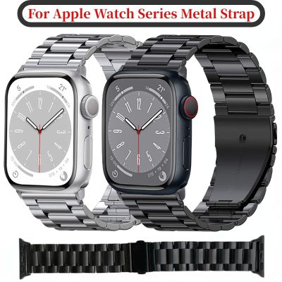 สายนาฬิกาโลหะสำหรับนาฬิกา Apple สายรัดข้อมืออัลตร้า8 7 49มม. 45มม. 41สเตนเลสสตีลสำหรับ Iwatch 6 5 4 3 SE 44มม. 42มม. 40มม. 38มม.