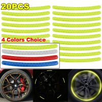 【cw】 20pcs Car Hub Decals Reflective Stickers Tire Rim Strips Night Driving Accessories Truck SUV