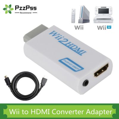 【ยืดหยุ่น】 PzzPss Full HD 1080P Wii เป็นอะแดปเตอร์แปลงที่รองรับ HDMI พร้อมเสียง3.5มม. และสาย HDMI 1ม. สำหรับ PC HD TV Monitor Display