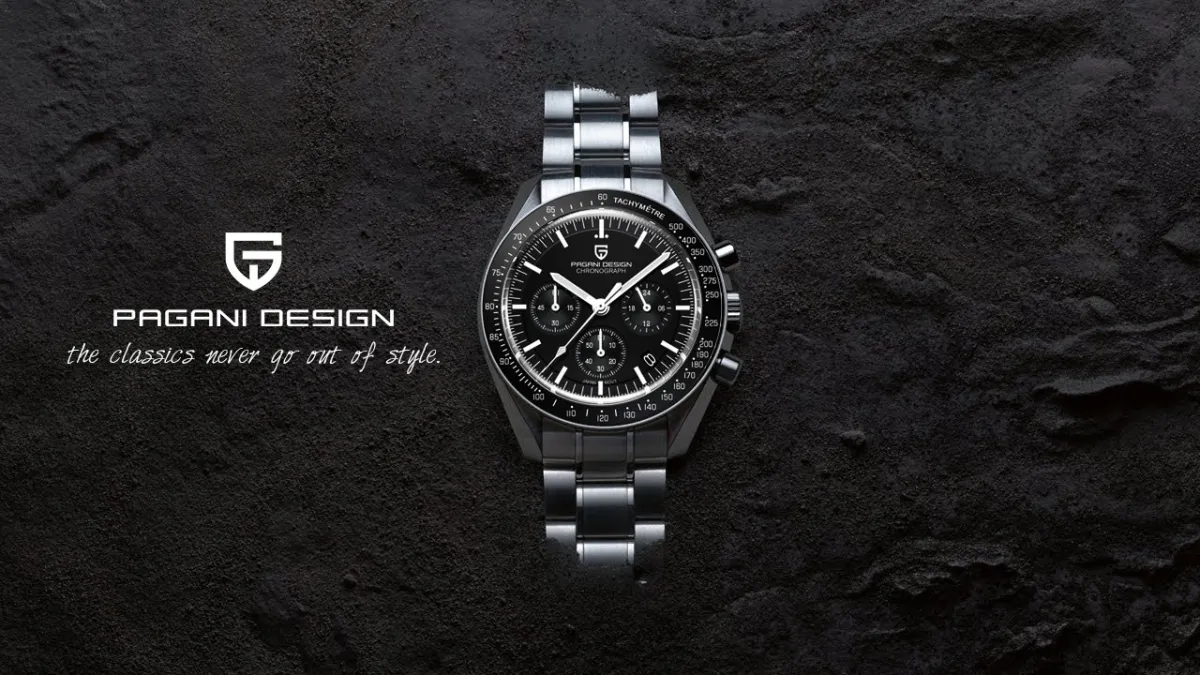 Pagani Design Moon Wristwatch Homage Men´s Quartz Chronograph Watches Japan  VK63 Movement Stianless Steel Bracelet 100M Waterproof Sport Wat＿並行輸入 定期販売 