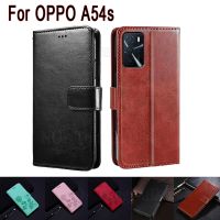 【Electronic Store】สำหรับ OPPO A54s กรณีพลิกกระเป๋าสตางค์หนังยืนบัตรแม่เหล็กโทรศัพท์ Protectiv หนังสือสำหรับ OPPO CPH2273 A54 S A 54วินาทีปก Etui