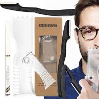 Beard Lineup Tool Transparent Beard Template For Men 3 In 1 Beard Equipment Trim Shape Kit Works With Any Beard Razor Electric