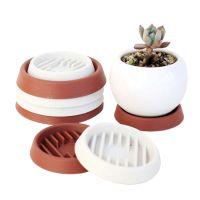 ⊕ 1PC Durable PP resin round flower pot drain tray Succulent flower pot breathable base