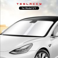 ที่คลุมม่านบังแดดที่บังแดดหน้ารถยนต์ Tesla รุ่น3 Y สำหรับรถยนต์,ที่บังของเล่นเด็กบาจาครีมกันแดดแบบพาราโซลเดินป่าตั้งแคมป์บังแดด