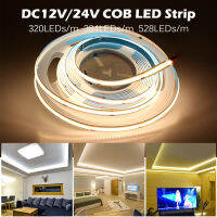 320 384 528 LEDs ความหนาแน่นสูงยืดหยุ่นซังไฟ LED DC12V 24V RA90 3000K 400.0K 6000K เทป LED 5เมตรล็อต