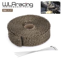 1"/25MM 5M/10M/15M Titanium Exhaust Header Pipe Heat Wrap Tape With Locking Ties Thermal Protection Roll Shield Car Accessories Wires Leads Adapters