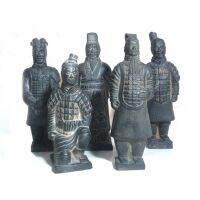 OPHOKJK Qin Dynasty Qin Shi Huang วินเทจของที่ระลึกทำมืองานฝีมือดินเผาที่บ้านตกแต่งห้องนั่งเล่นสไตล์จีนโบราณ Patung Tentara เลียนแบบรูปปั้นทหารประติมากรรมทหารนักรบดินเผา