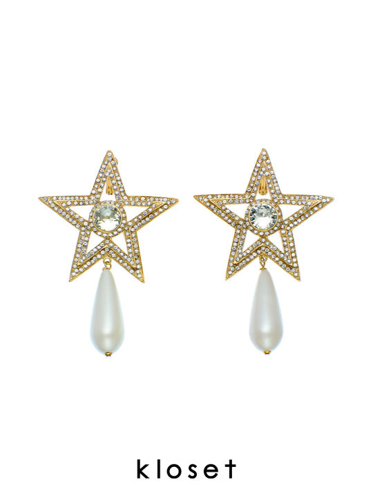 kloset-star-earrings-pf22-acc004-ต่างหู-ต่างหูkloset-ต่างหูห้อย-ต่างหูดาว-ต่างหูkloseสีทอง-ต่างหูแฟชั่น