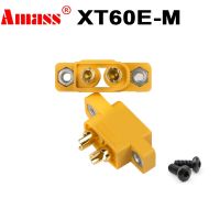 AMASS XT60E-M สกรูปลั๊กตัวผู้ขั้วต่อ Lipo ทองเหลืองชุบสำหรับรุ่น RC Multicopter บอร์ดแบบถาวร